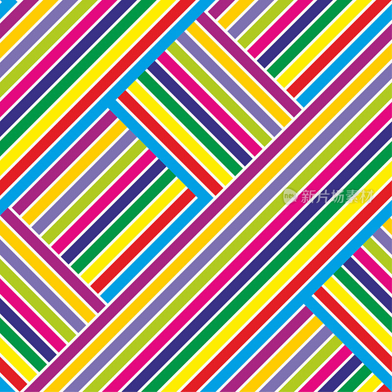 Abstract seamless background pattern - rainbow intersecting lines - colored strips - multicolored wallpaper - vector Illustration
